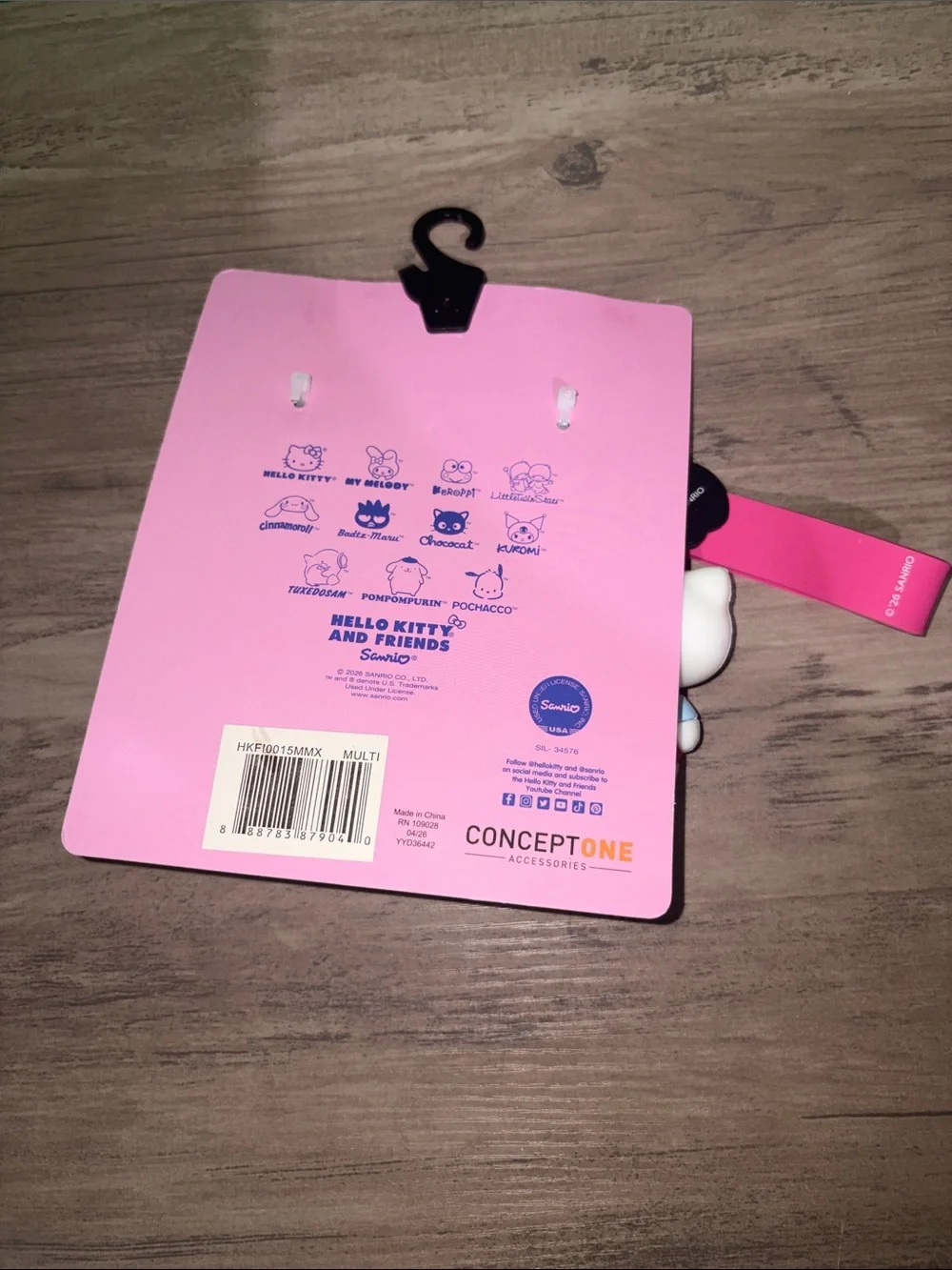 🆕💜 Sanrio Hello Kitty & Kuromi 2pc Wristlet Keychain Bag Charm Set NWT